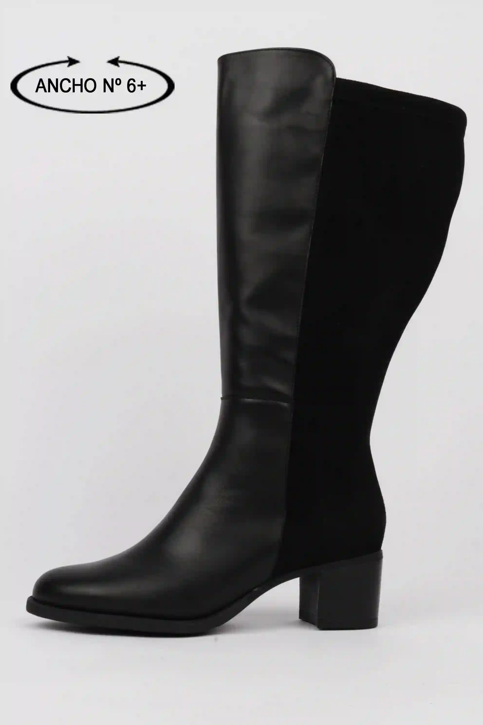 Botas elásticas negras mujer piernas anchas