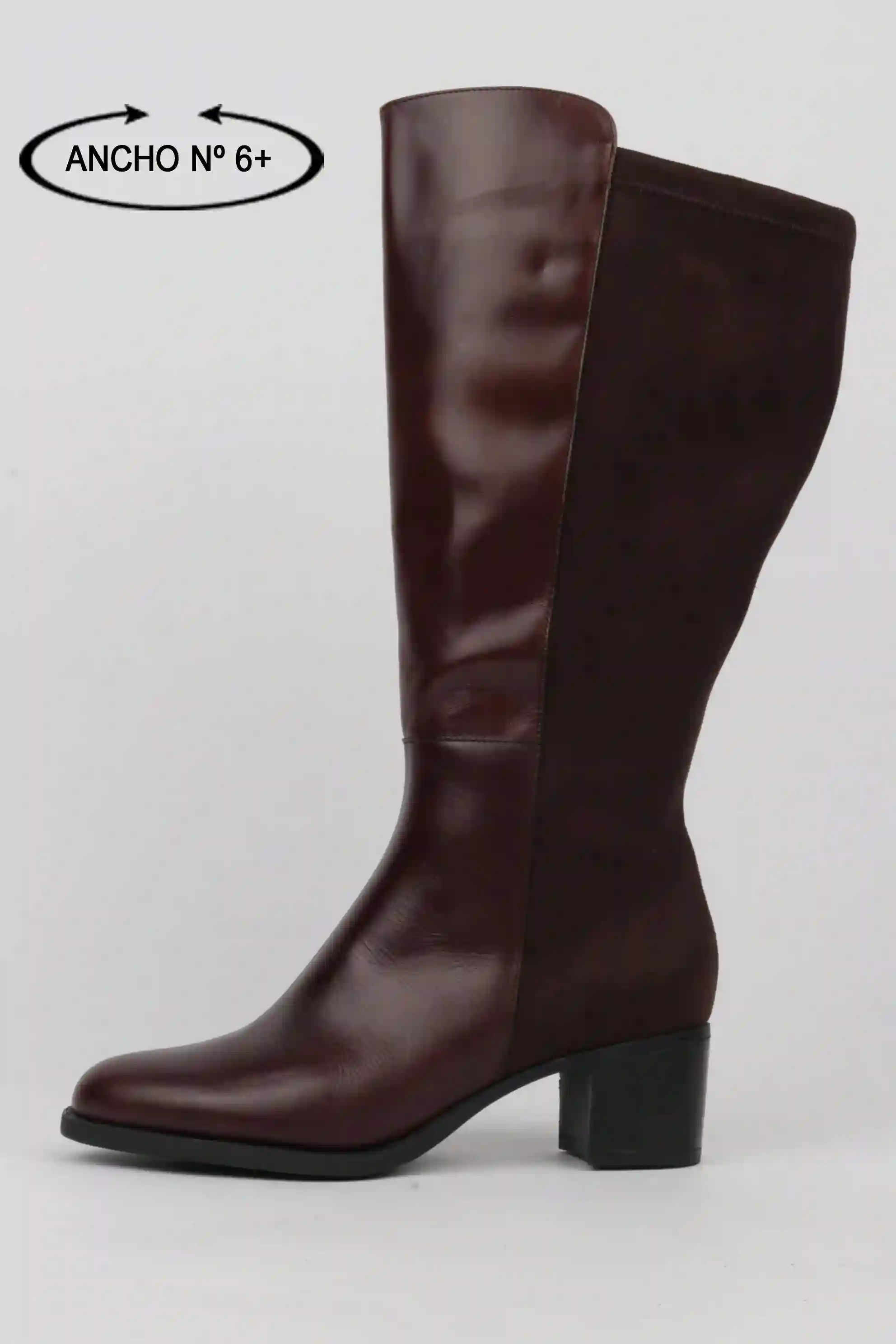 Botas marrones elásticas piernas anchas XXXXL
