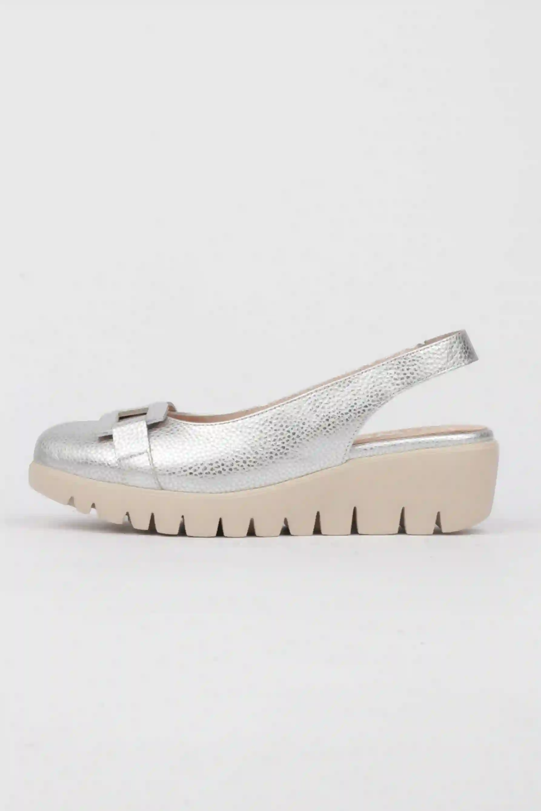 Zapatos Plateados Destalonados se pregunta