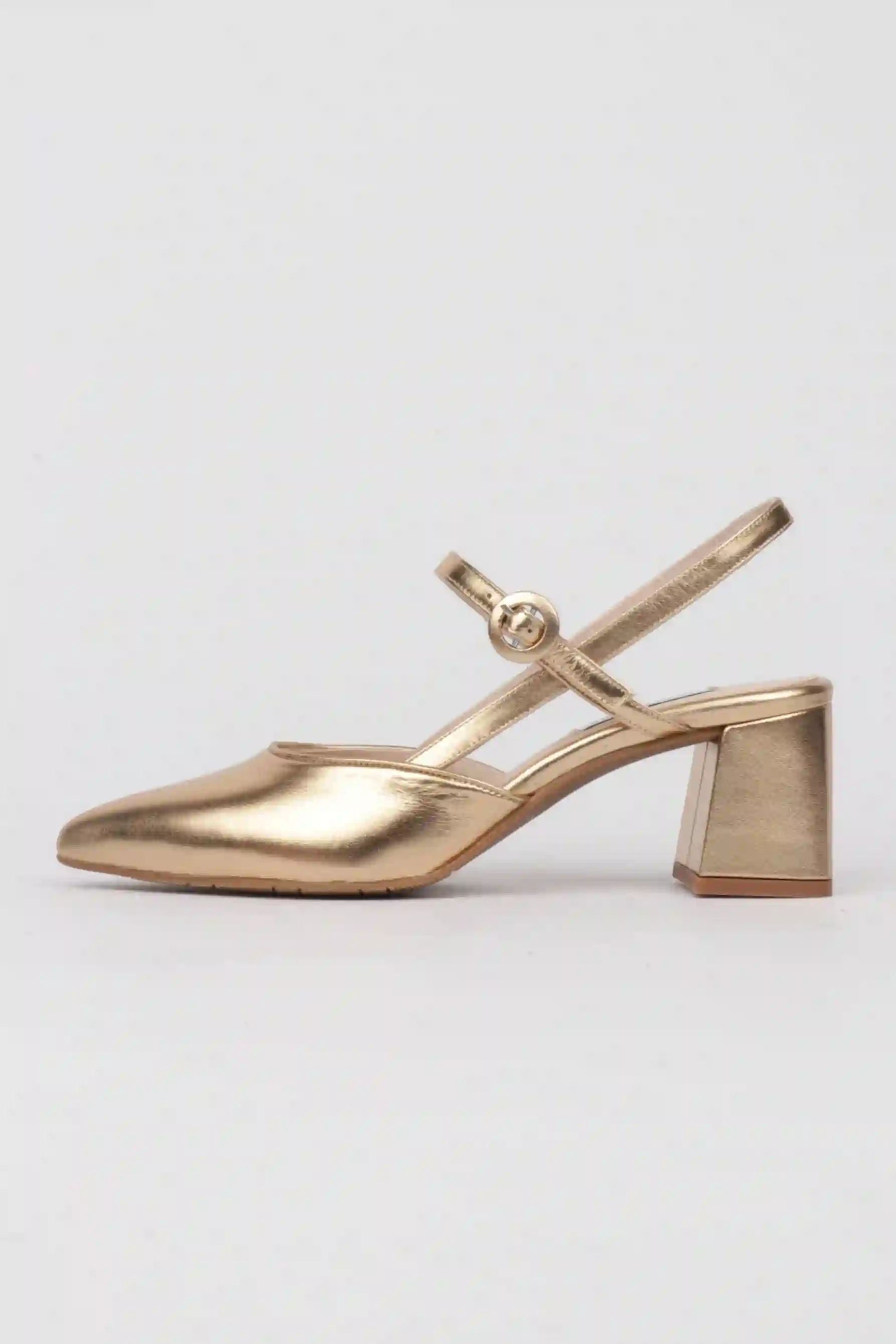 Zapatos Dorados Mujer Tacón Cómodo