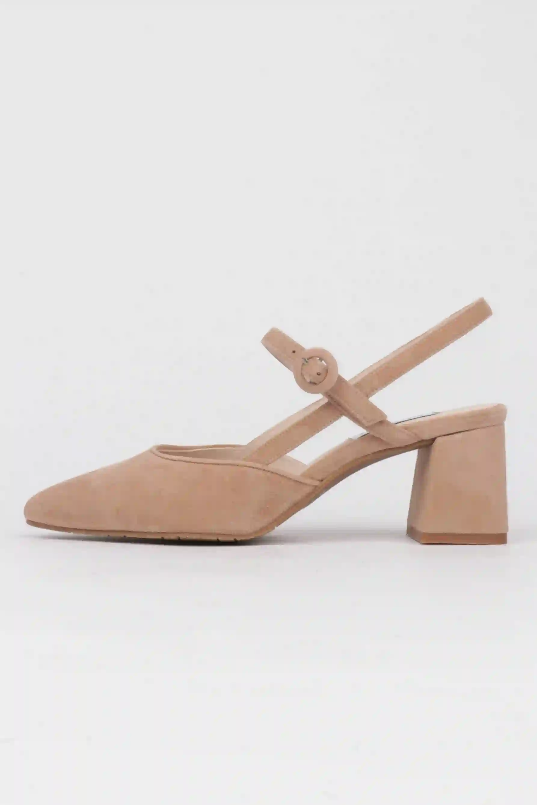Zapatos Destalonados Ante desnuda Tacón Cómodo