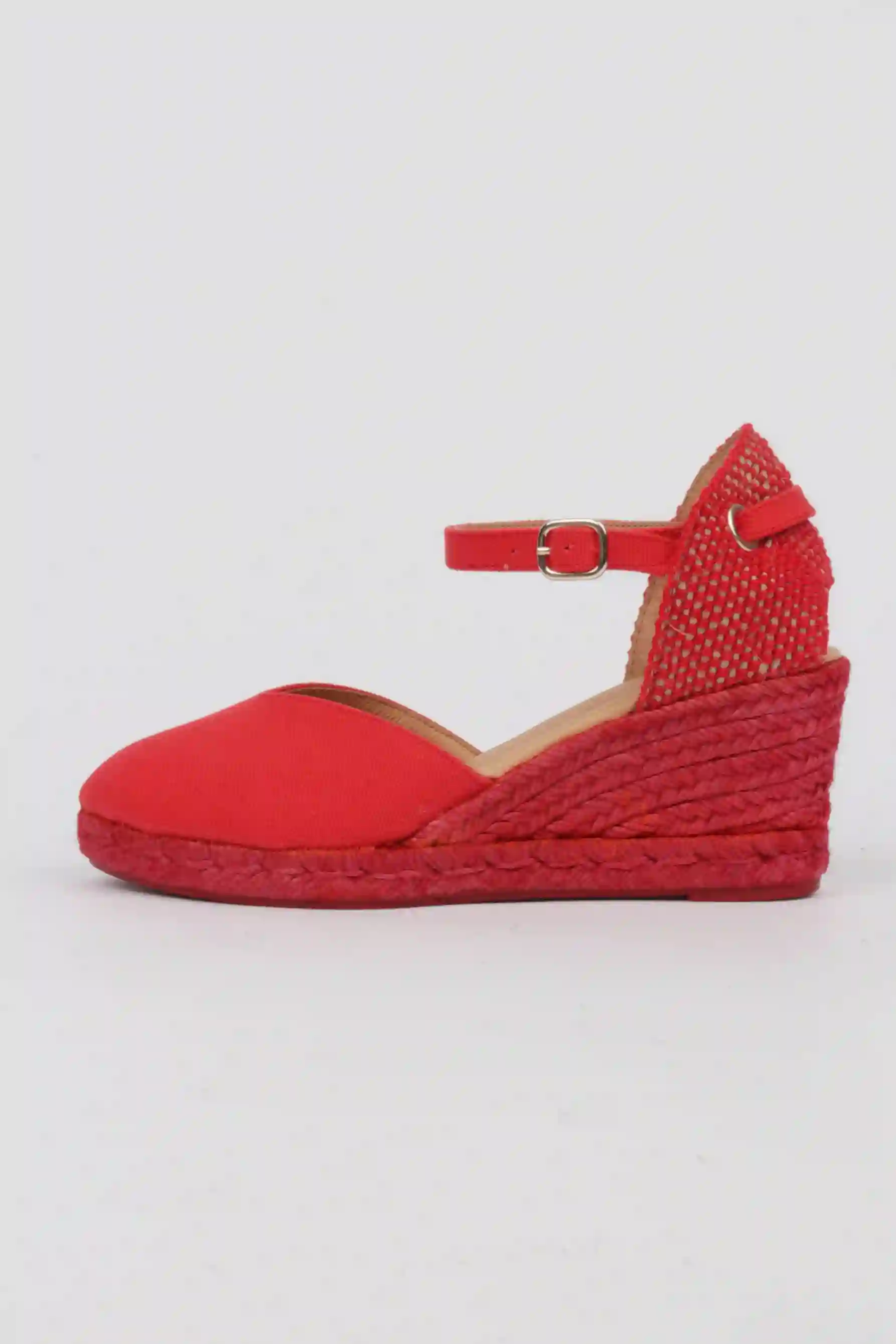 Alpargatas cuña Rojas Escote Corazón