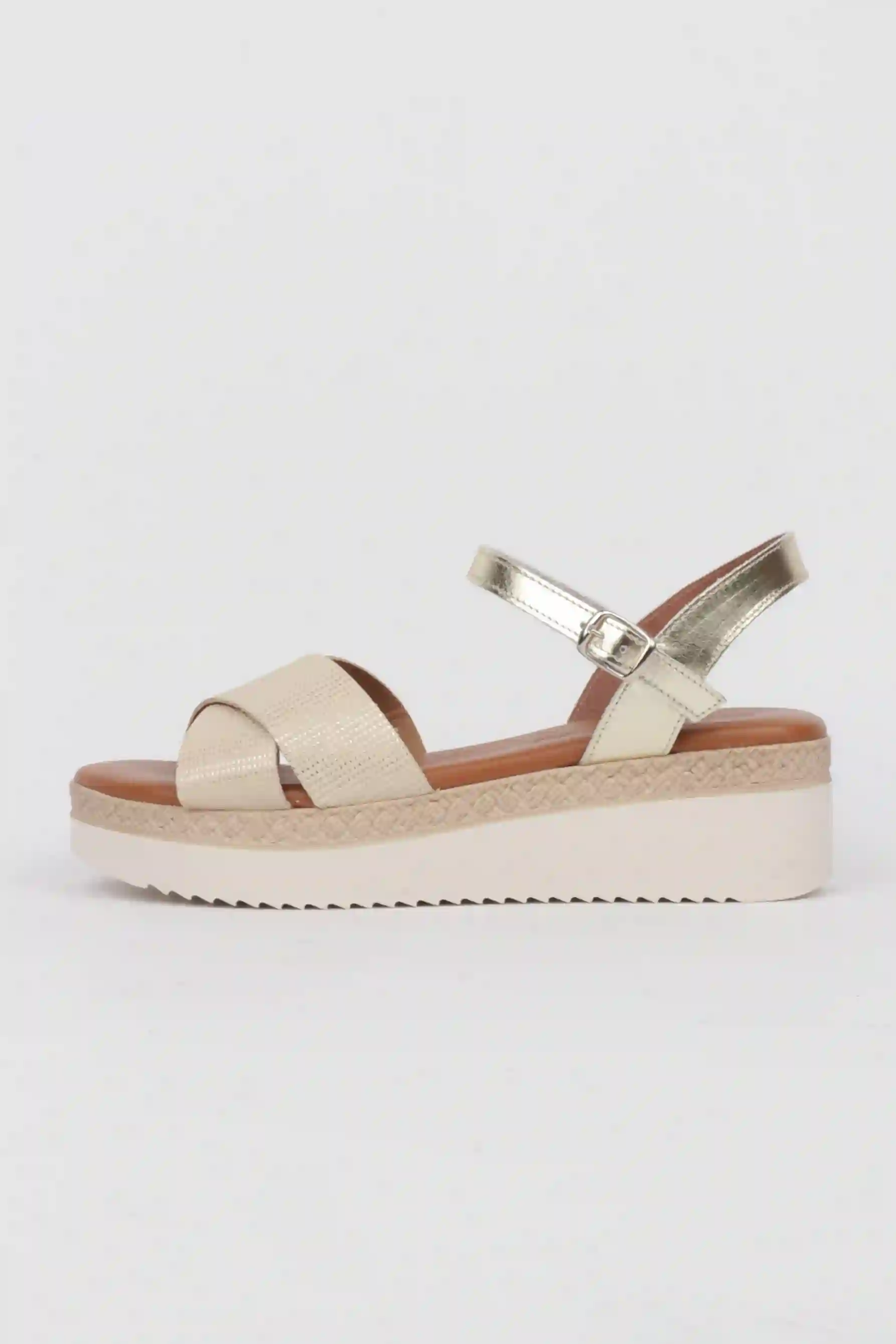 Sandalias Doradas Cuña