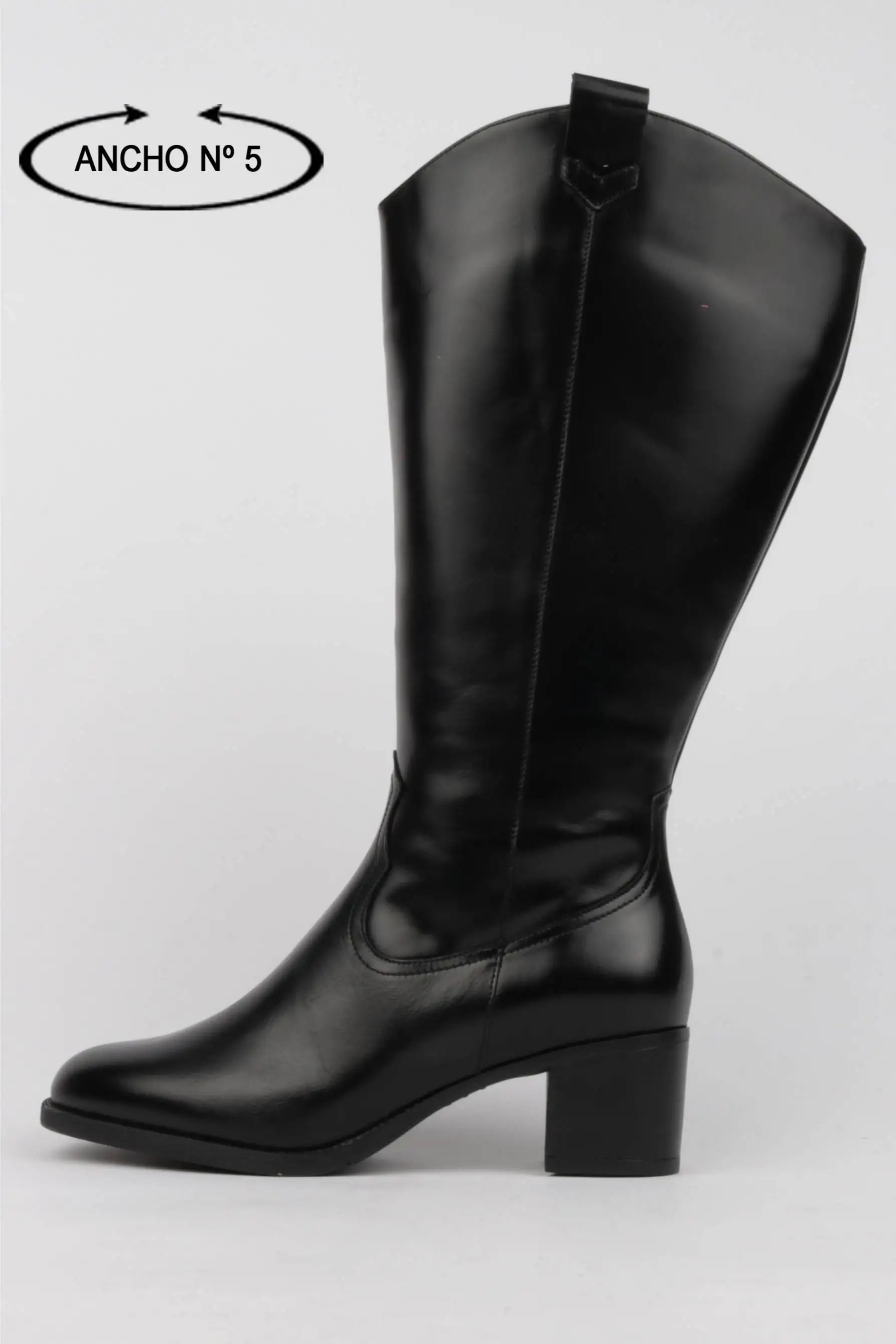 Botas negras vaquero ancho pierna xxxl
