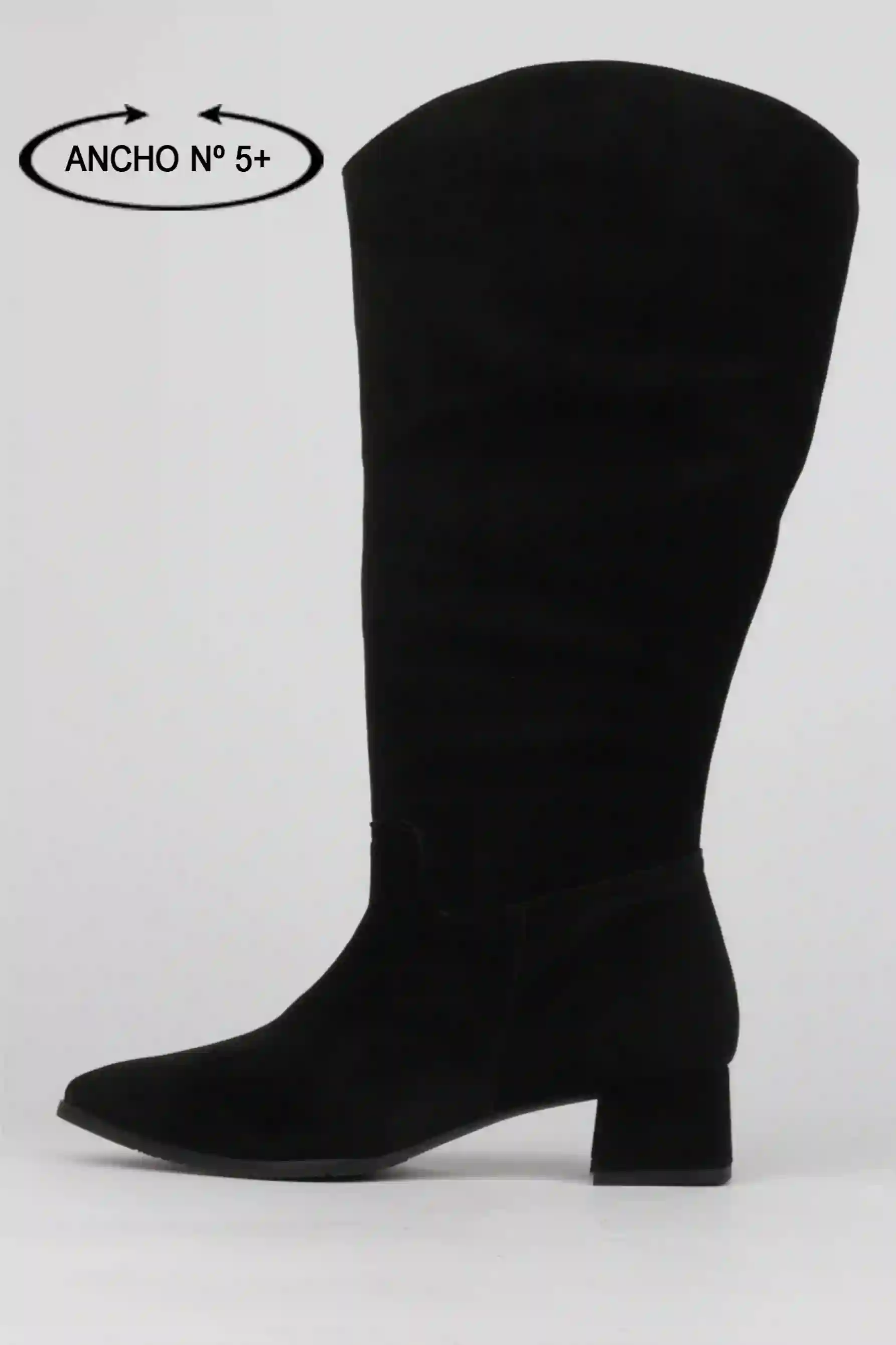 Botas altas negras Tacón Bajo Ancho Pierna xxxl+