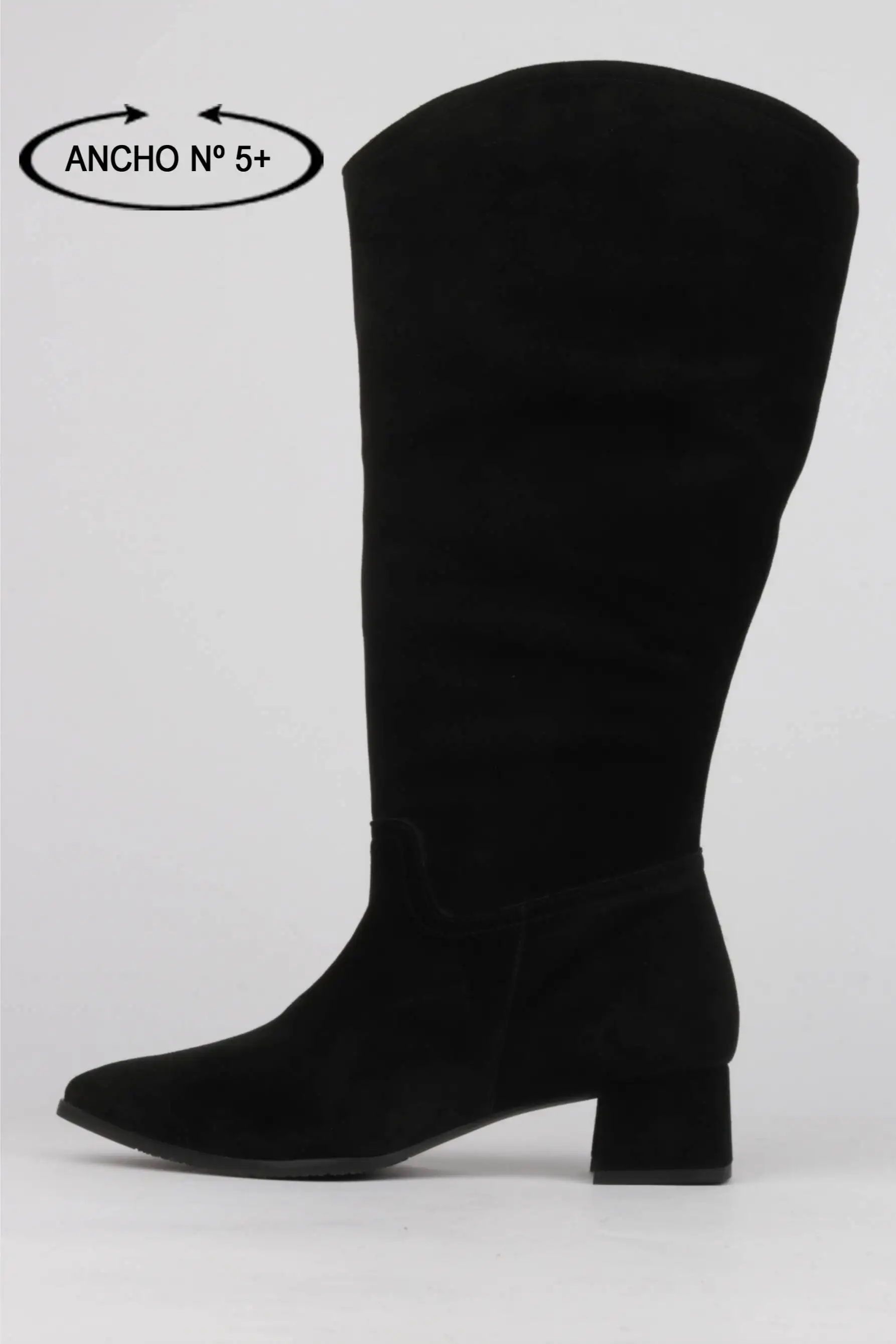 Botas altas negras Tacón Bajo Ancho Pierna xxxl+