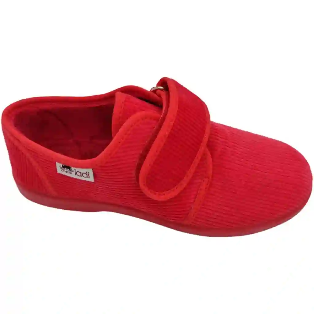 Zapatilla de Pana con Velcro para Casa