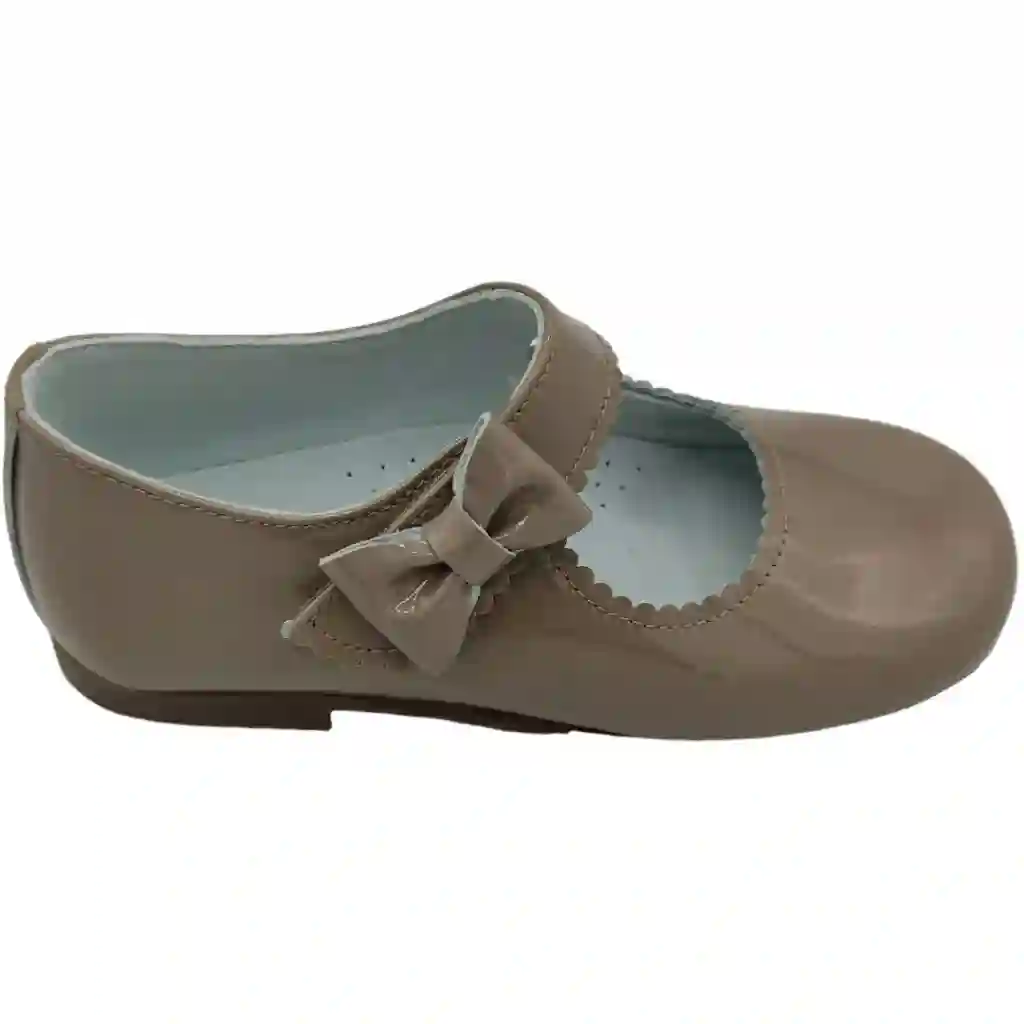 Merceditas Niña Charol Con Velcro y Lazo