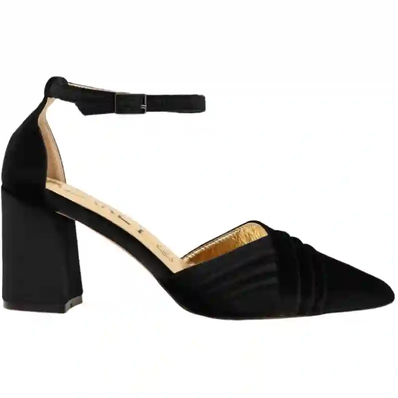 Zapatos Con Tacón Terciopelo Pliegues Azarey