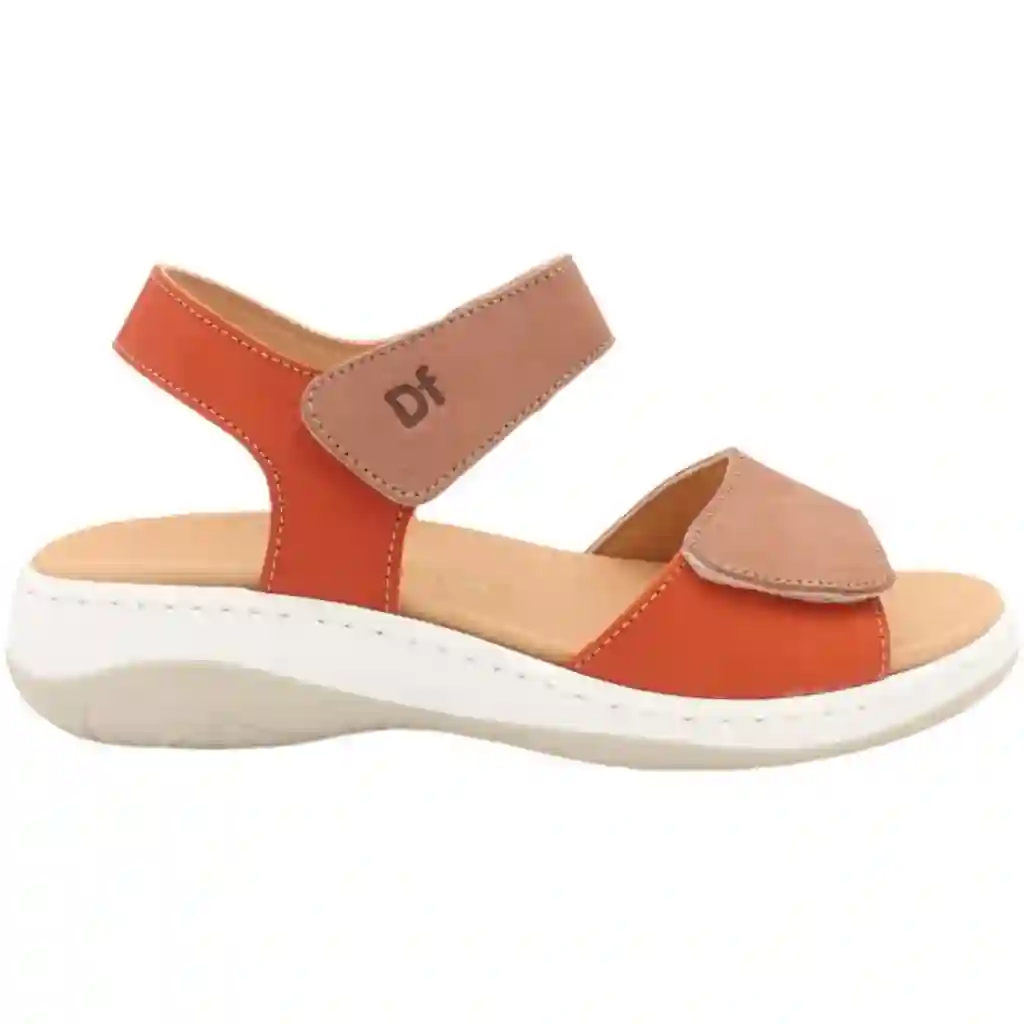 Sandalias de Piel Confort Con Velcros Descanflex