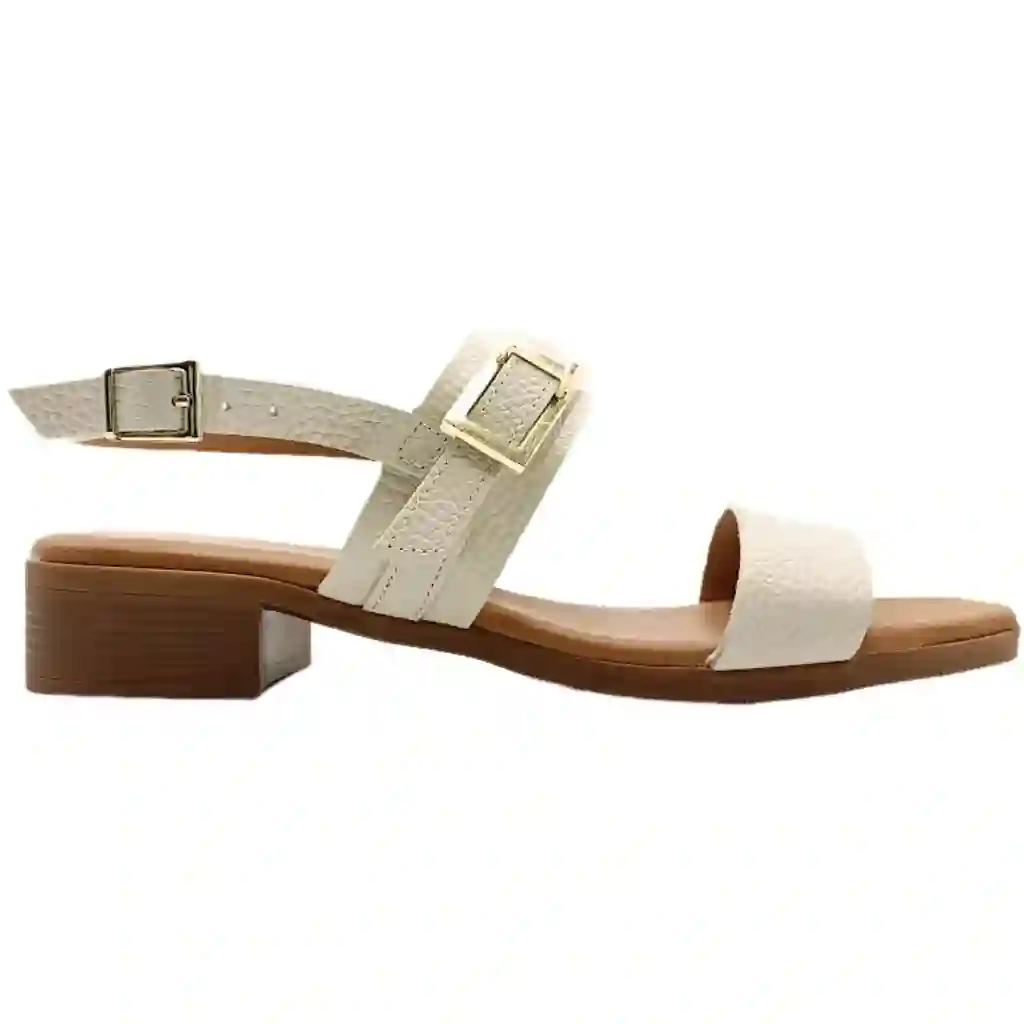Sandalias de Piel Mujer Con Hebilla Decorativa