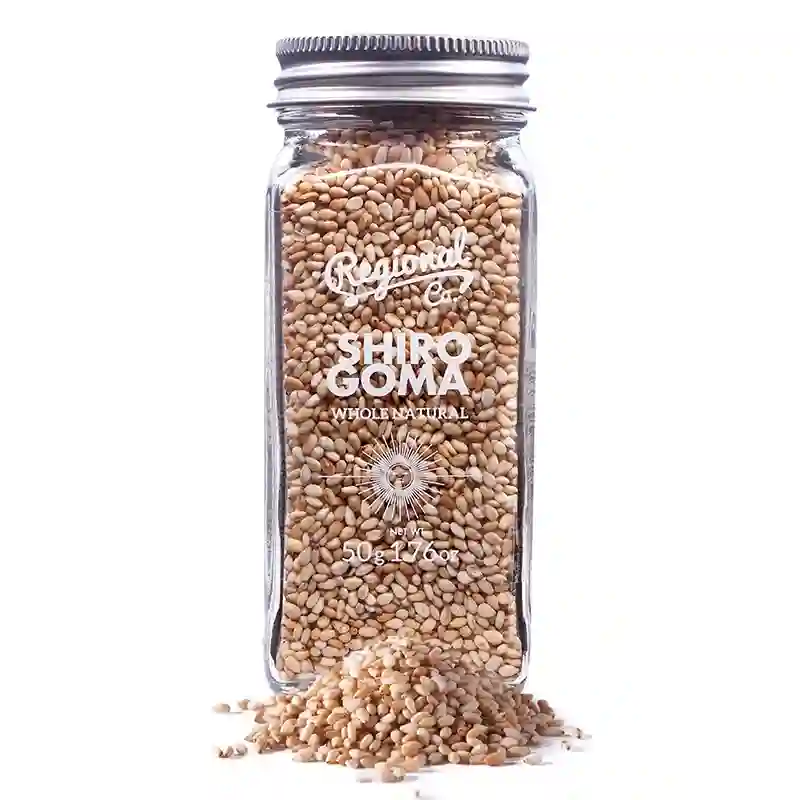 Regional Co. Shirogoma Sésamo Blanco - Tarro Cristal 50 Gr.