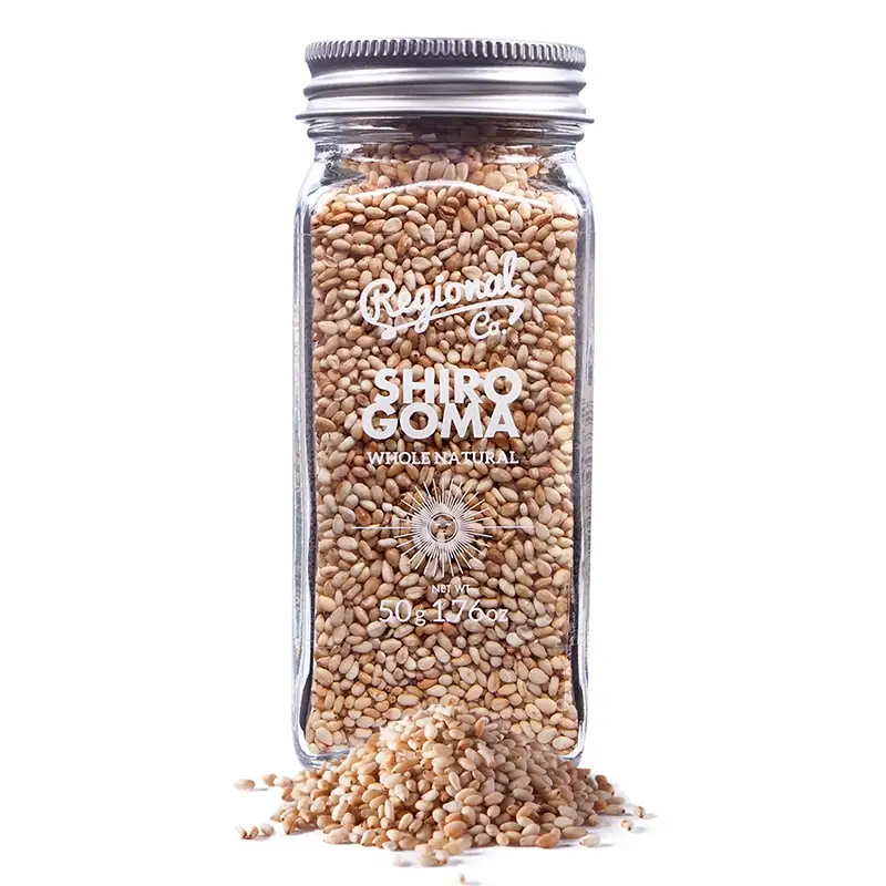 Regional Co. Shirogoma Sésamo Blanco - Tarro Cristal 50 Gr.