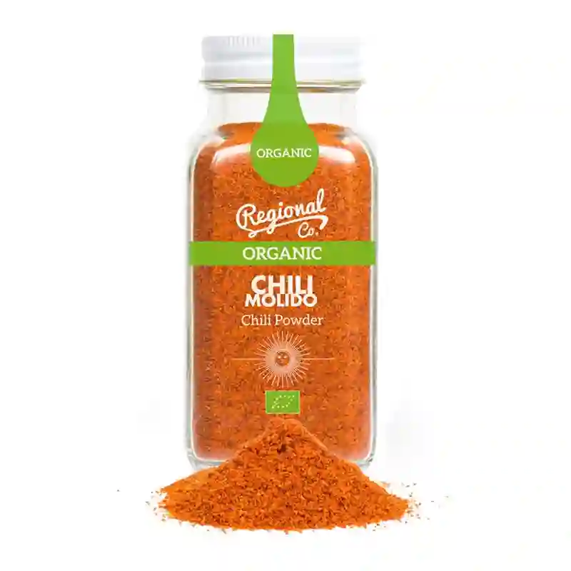 Regional Co. Chili Picante Ecológico en Polvo - Tarro Cristal 70 Gr.