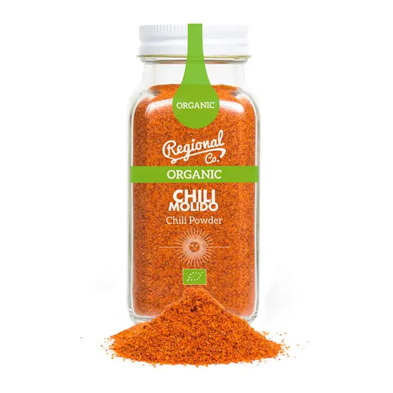 Regional Co. Chili Picante Ecológico en Polvo - Tarro Cristal 70 Gr.