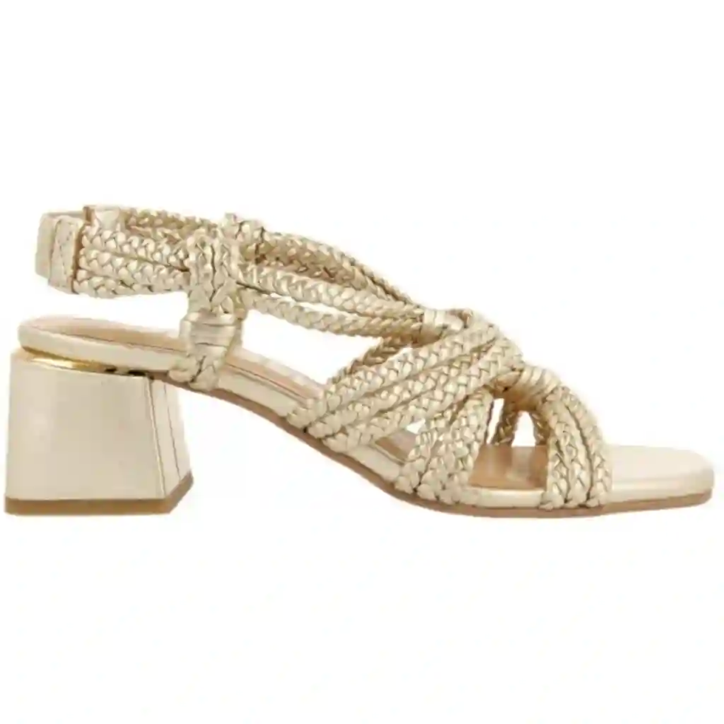 Sandalias piel trenzada con tacón GIOSEPPO
