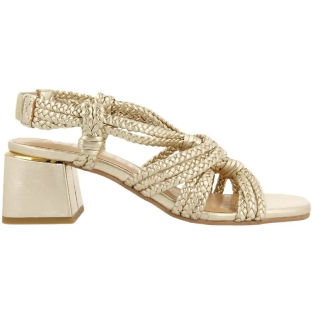 Sandalias piel trenzada con tacón GIOSEPPO