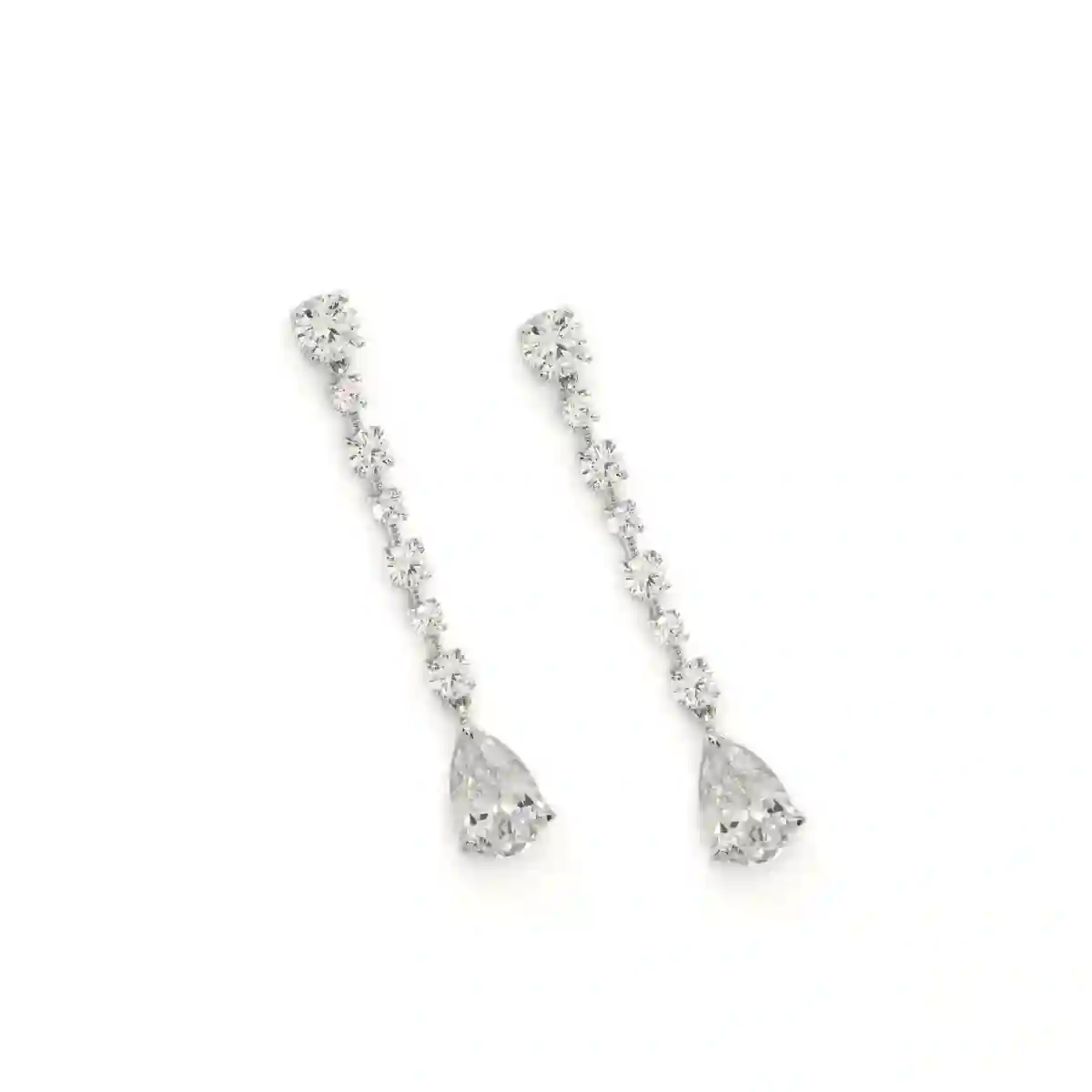 Pendientes largos brillantes con circonitas y movimiento