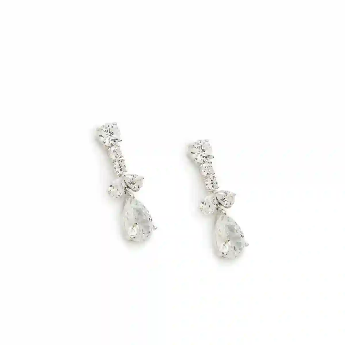 Pendientes de Novia Pequeños Plata Clásicos Con Lágrima