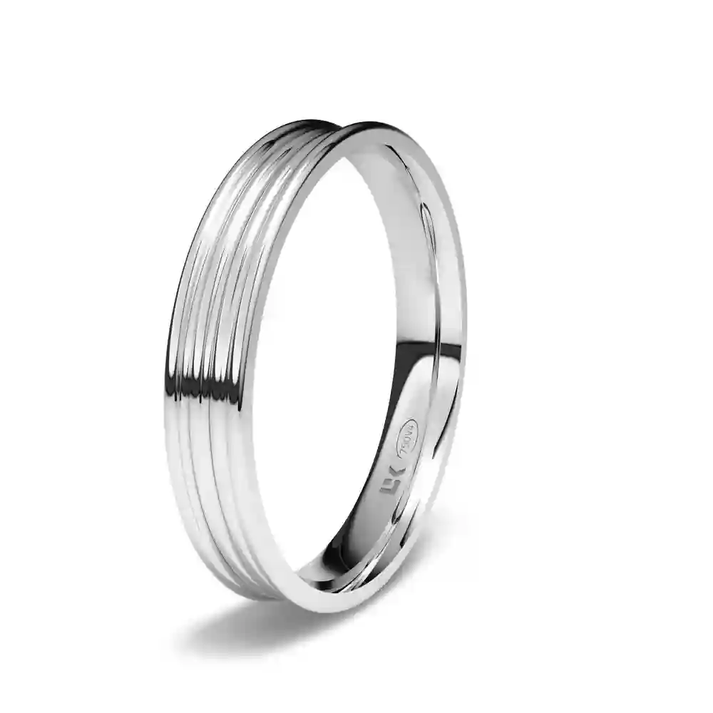 Alianza de Boda Oro Blanco de 18kts con 5,00 mm de ancho Interior confort.