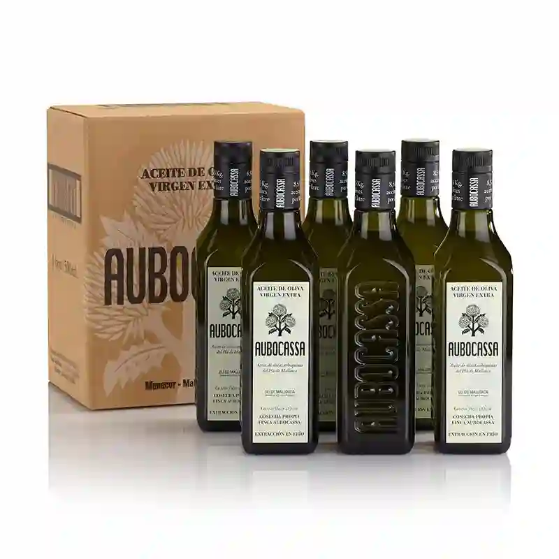 6x Aubocassa Arbequina - Botella de Vidrio 500 ml.