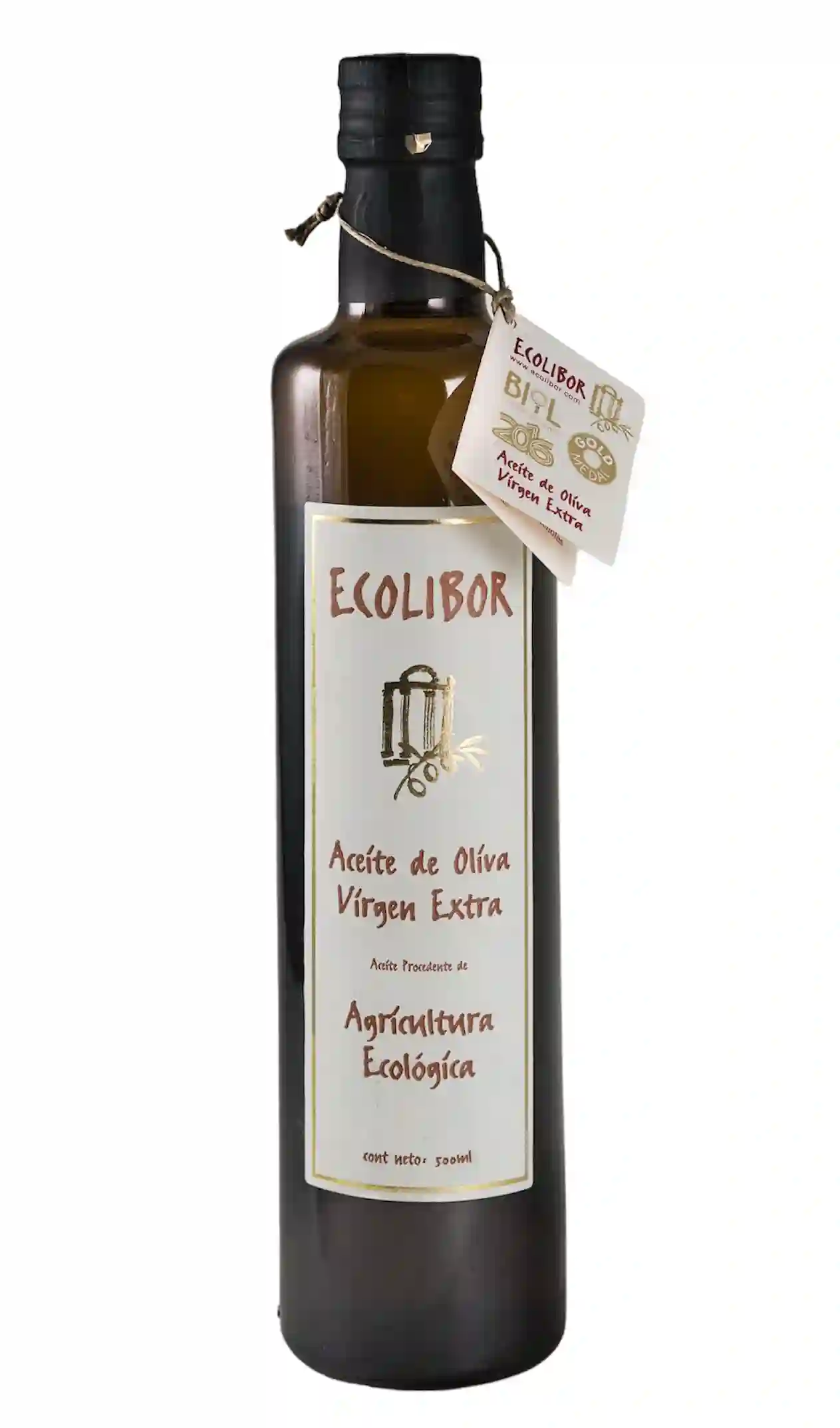 6x Ecolibor Cornicabra - Botella de Vidrio 500 ml.