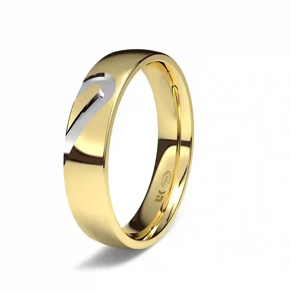 Alianza de boda de oro bicolor de 9kts con 4,50 mm de ancho. tambien disponible en 18kts.