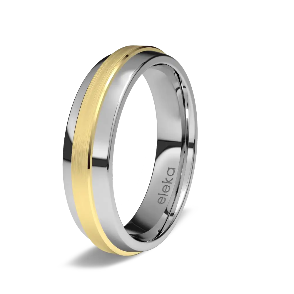 Alianza de Boda de Titanio y Oro Amarillo de 18kts con 5,00 mm de udlo.