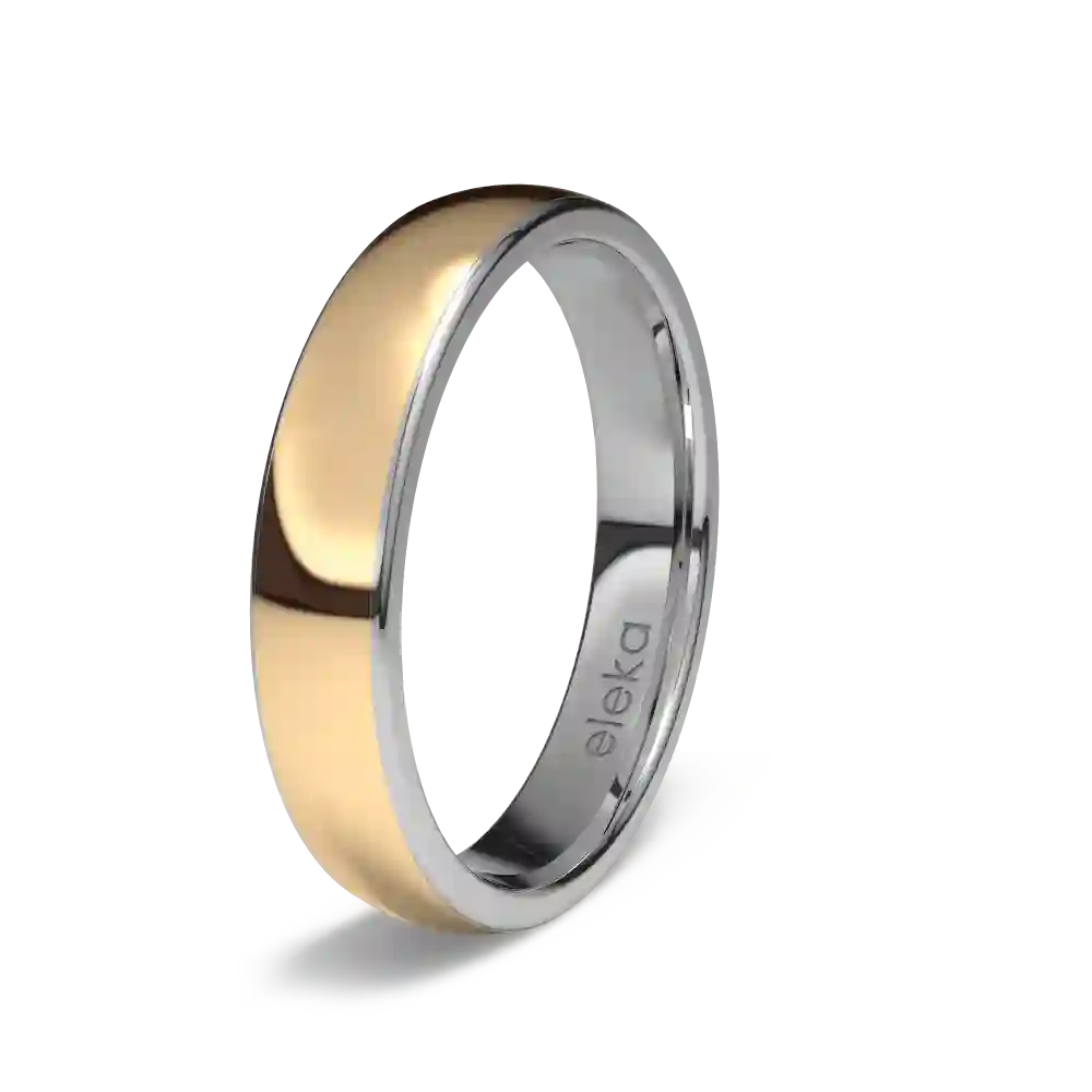 Alianza de boda de Titanio y oro rosa de 18kts con 4,00 mm de ancho .