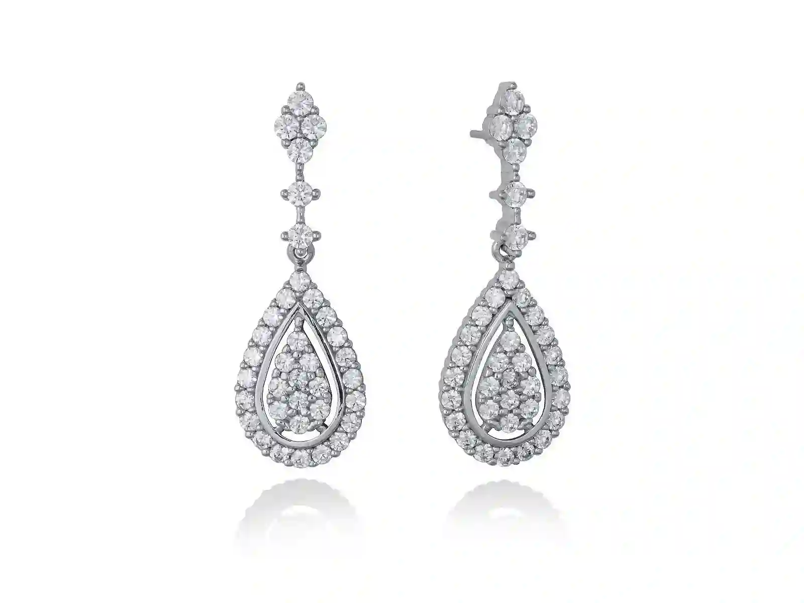 Pendientes novia LAGRIMA en plata