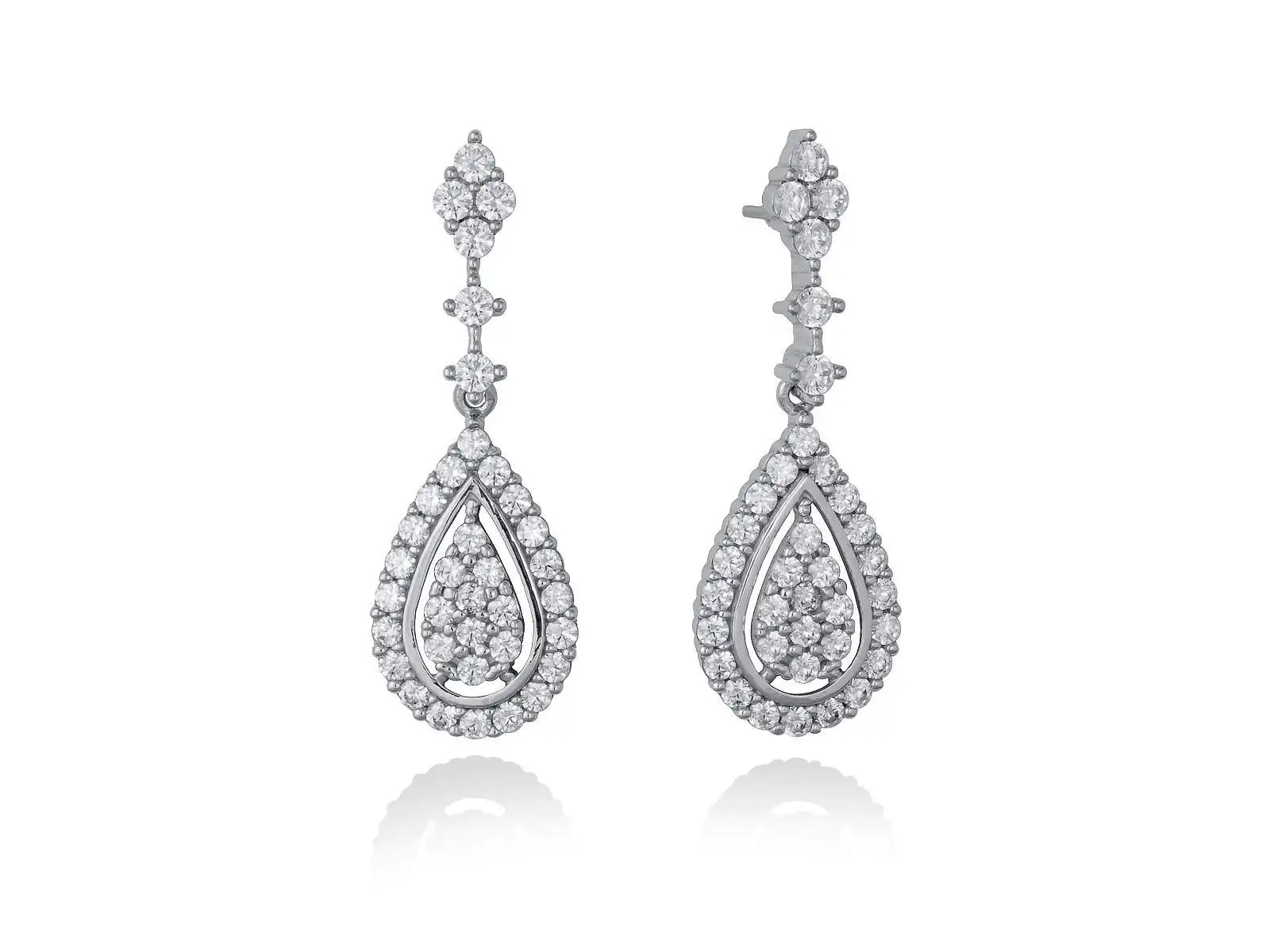 Pendientes novia LAGRIMA en plata