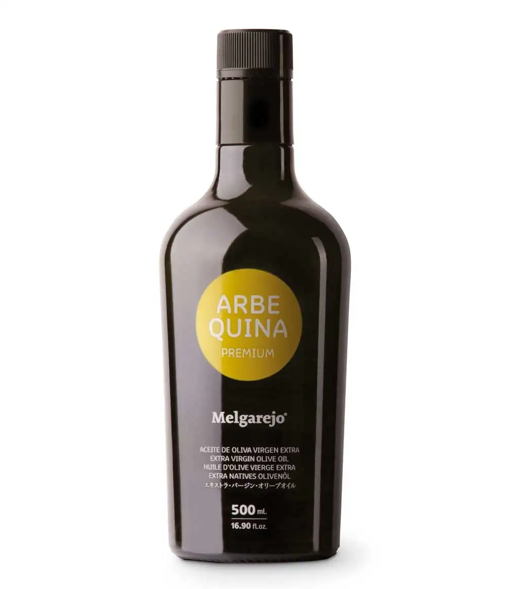 6x Melgarojo Prium Arbequina - Botella de Vidrio 500 ml.