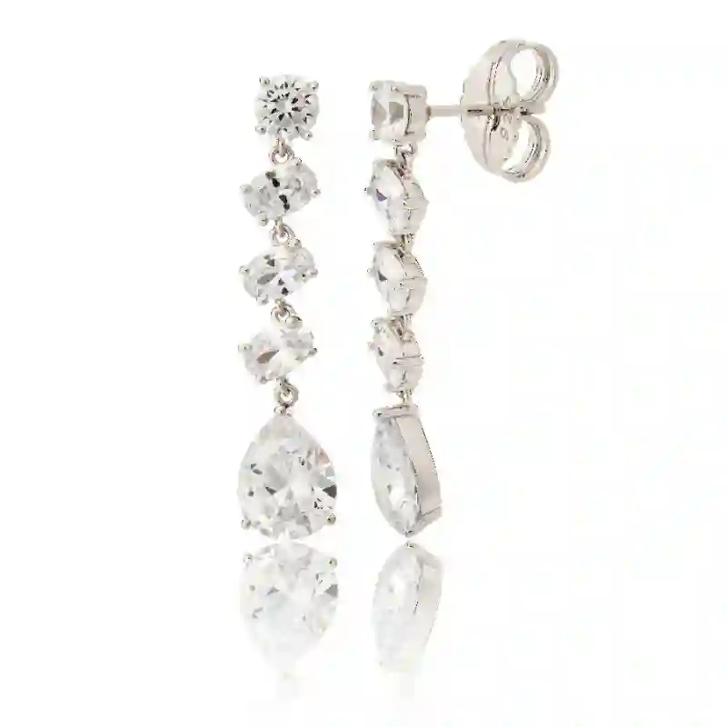 Pendientes para novias en plata con circonita
