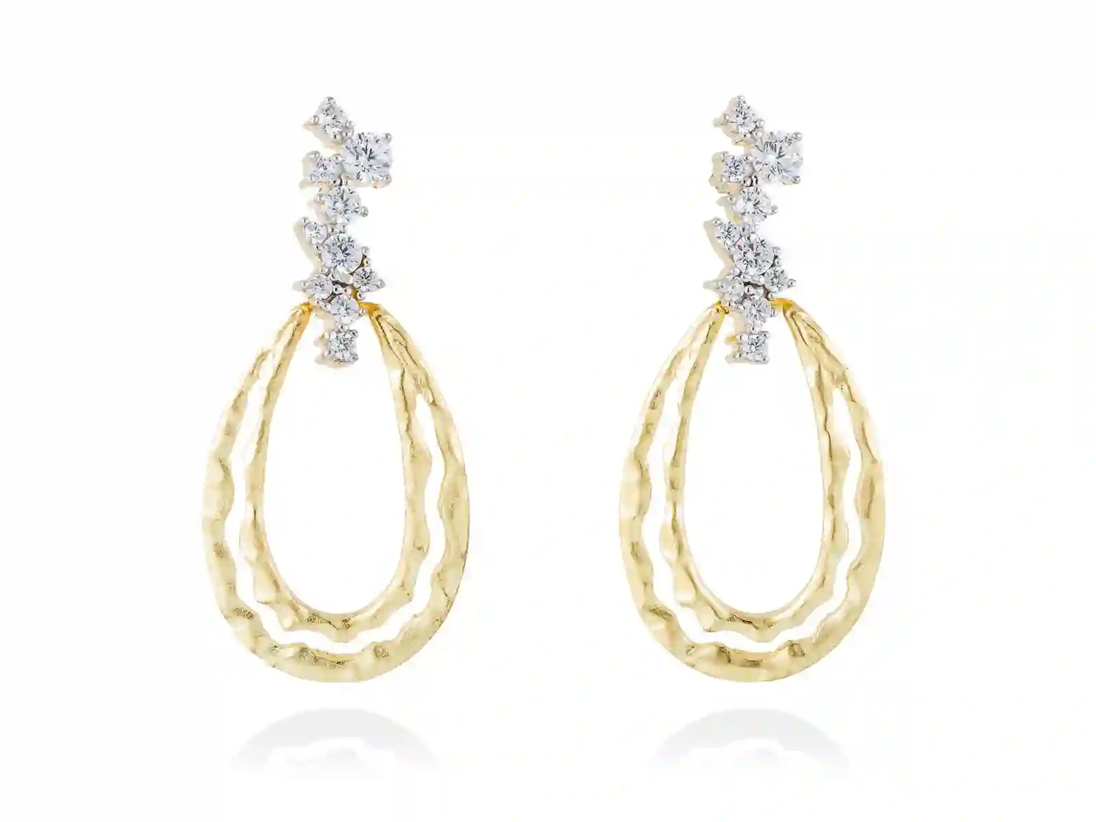 Pendientes de novia dorados en plata
