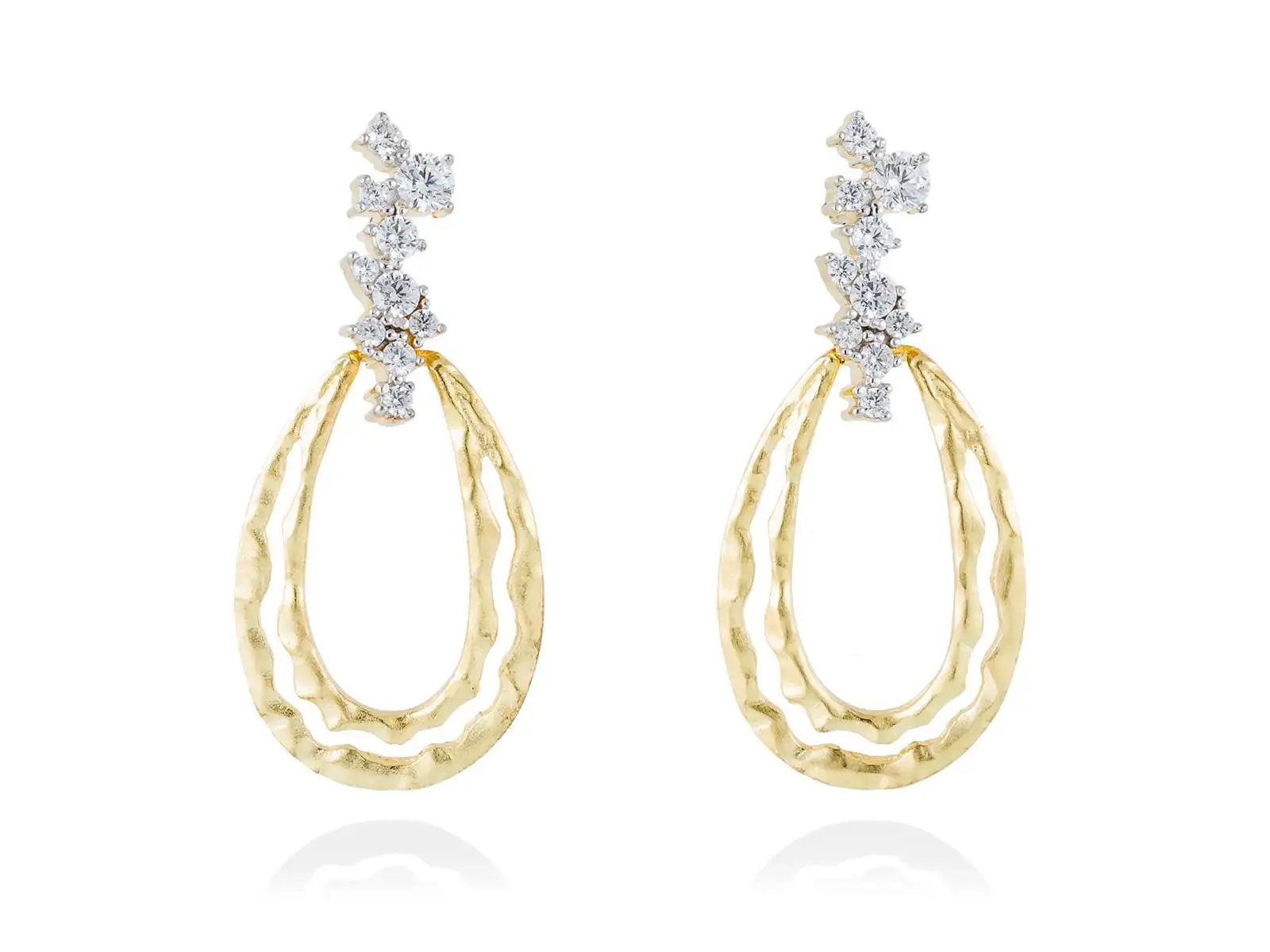 Pendientes de novia dorados en plata