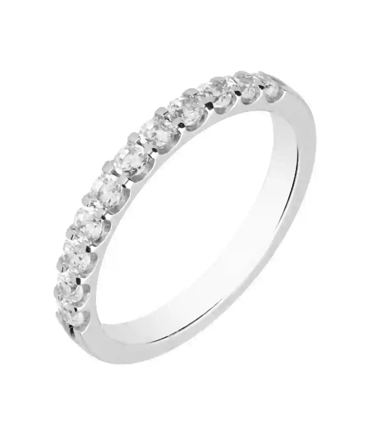Anillo compromiso Media alianza con 11 brillantes 0,50ct