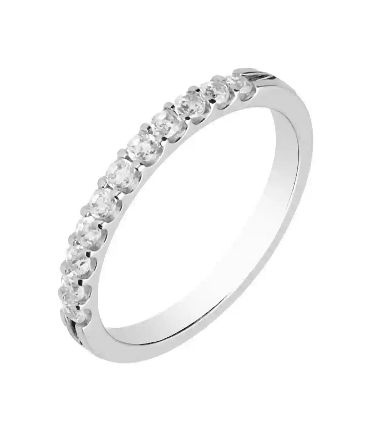 Anillo Compromiso Media Alianza Con 11 Brillantes 0,35ct