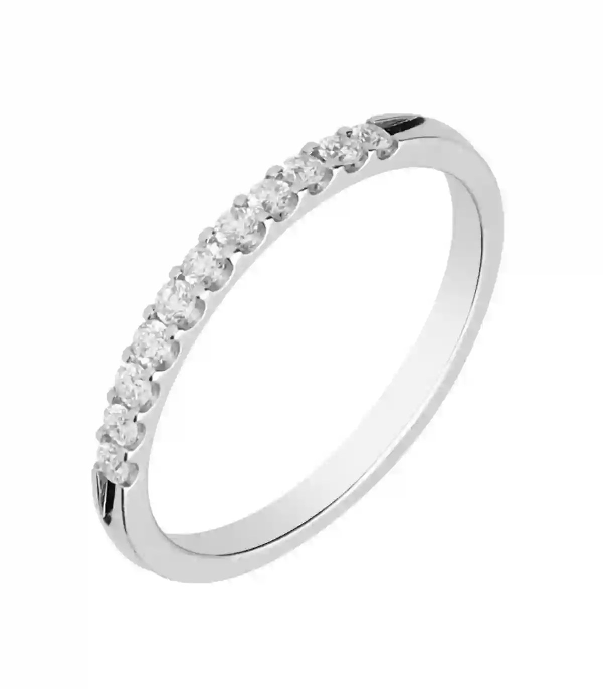 Anillo Compromiso Media Alianza Con 11 Brillantes 0,20CT