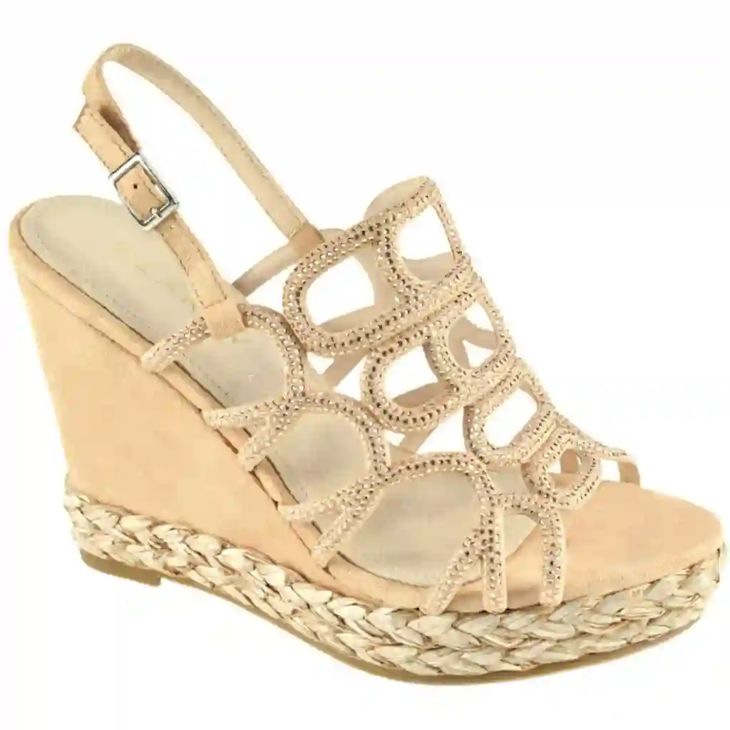Alpargata cuña Yute Brillantes Strass Azarey