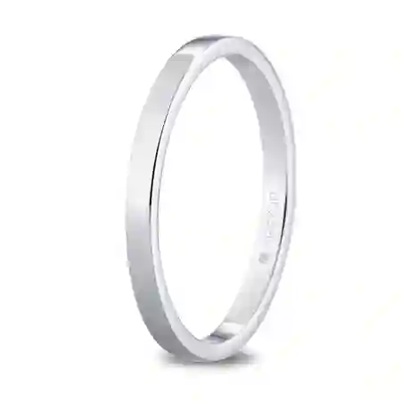 Alianza de Boda Platino Plana 2,00 mm