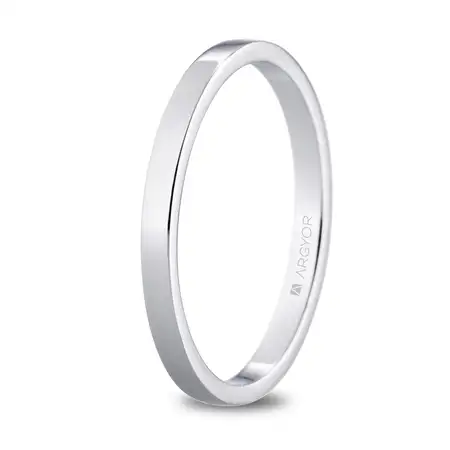 Alianza de Boda Platino Plana 2,00 mm