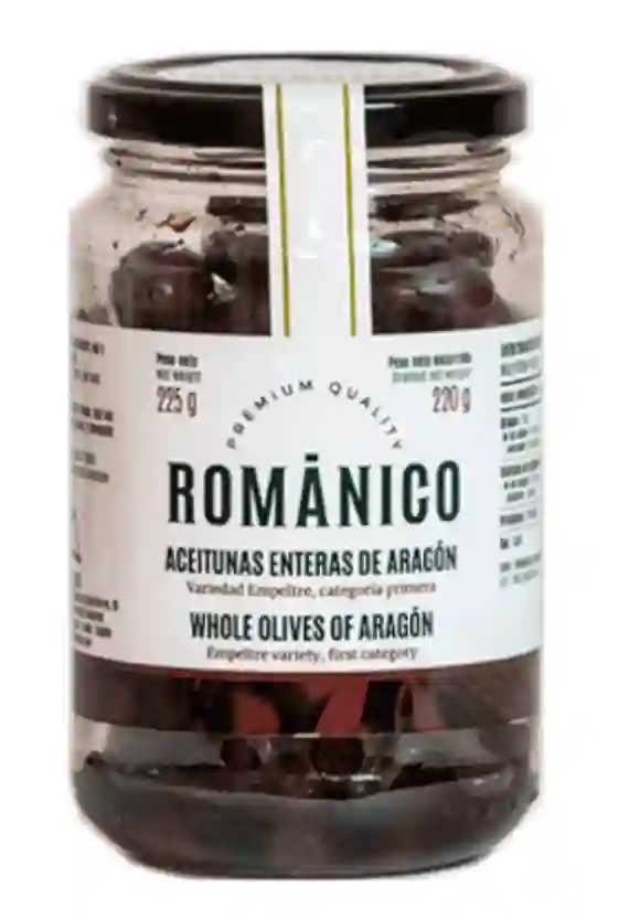 12x Románico Aceituna Negra Aragón - Tarro 220 Gr.