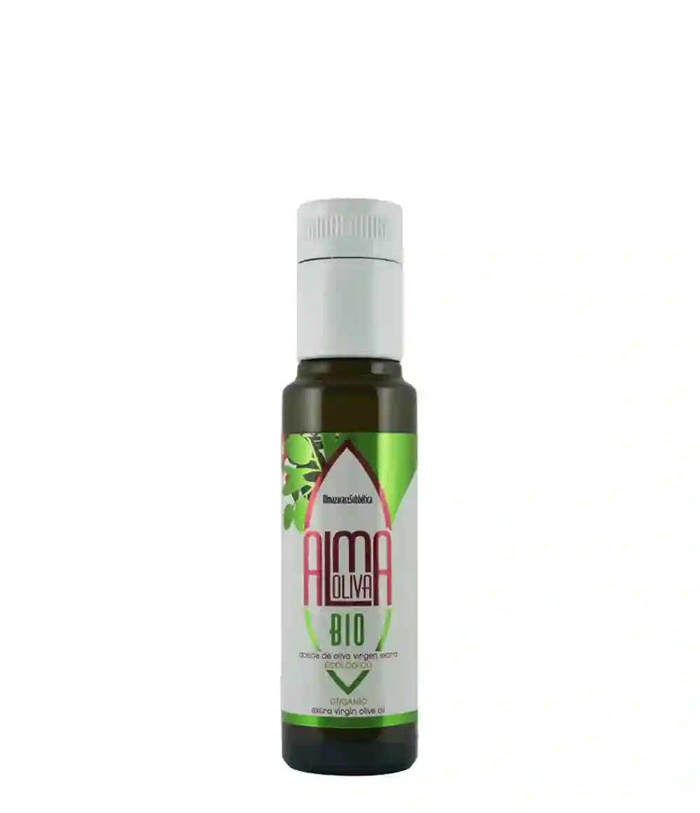 30x Almaoliva Bio Hojiblanca - Botella de Vidrio 100 ml.