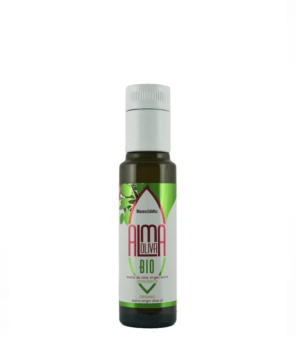 30x Almaoliva Bio Hojiblanca - Botella de Vidrio 100 ml.