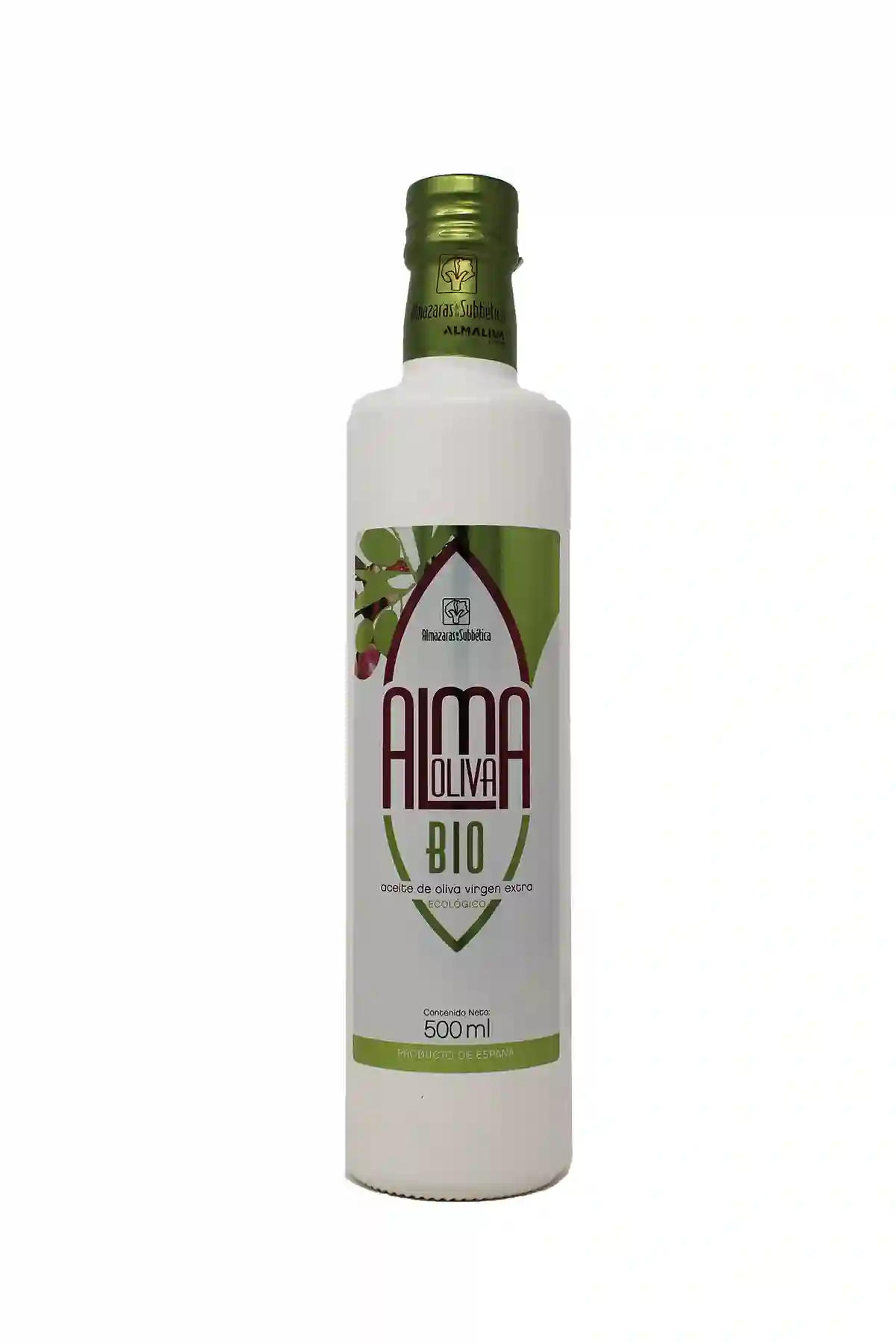 12x Almaoliva Bio Hojiblanca - Botella de Vidrio 500 ml.