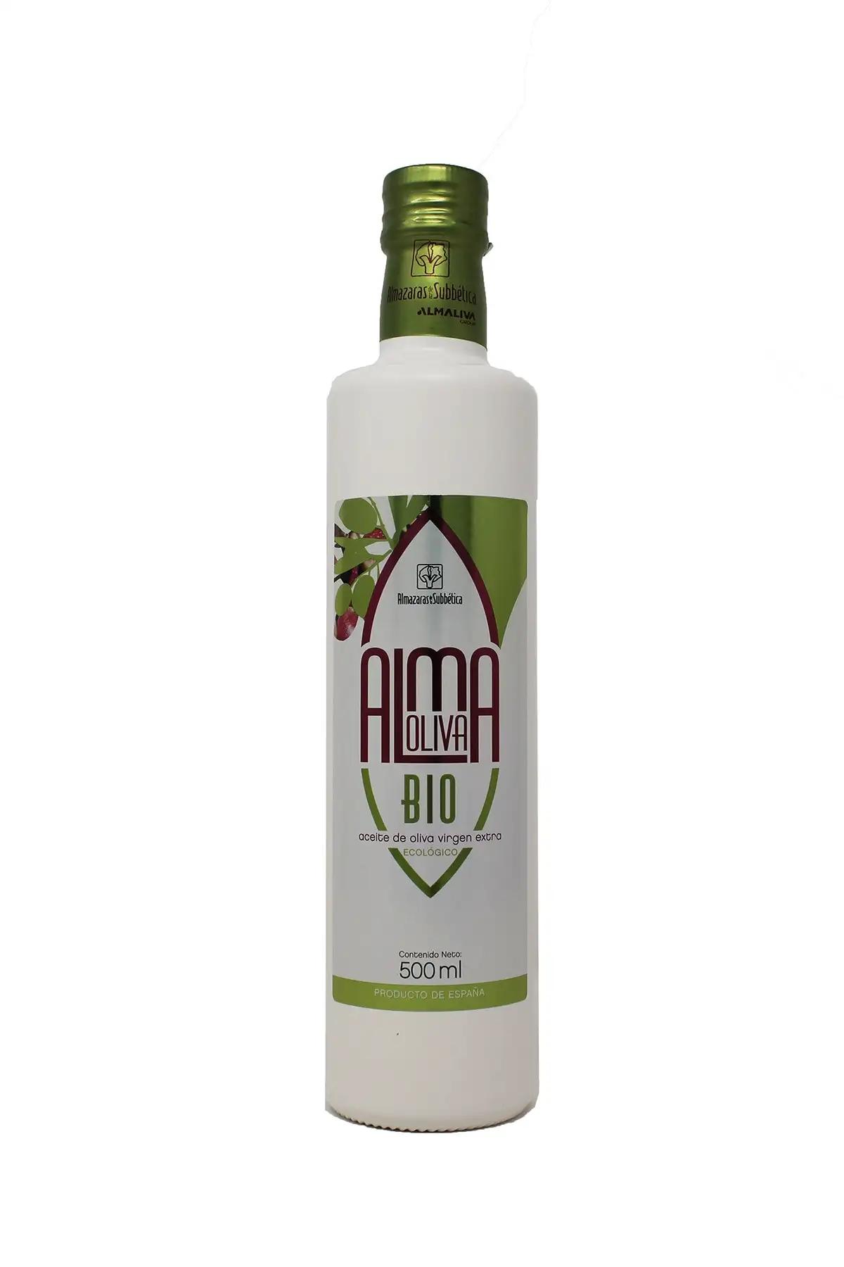12x Almaoliva Bio Hojiblanca - Botella de Vidrio 500 ml.