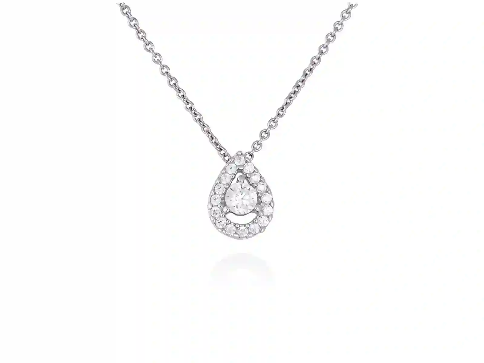 Gargantilla de novia LAGRIMA en Oro blanco 18Kt. y diamantes