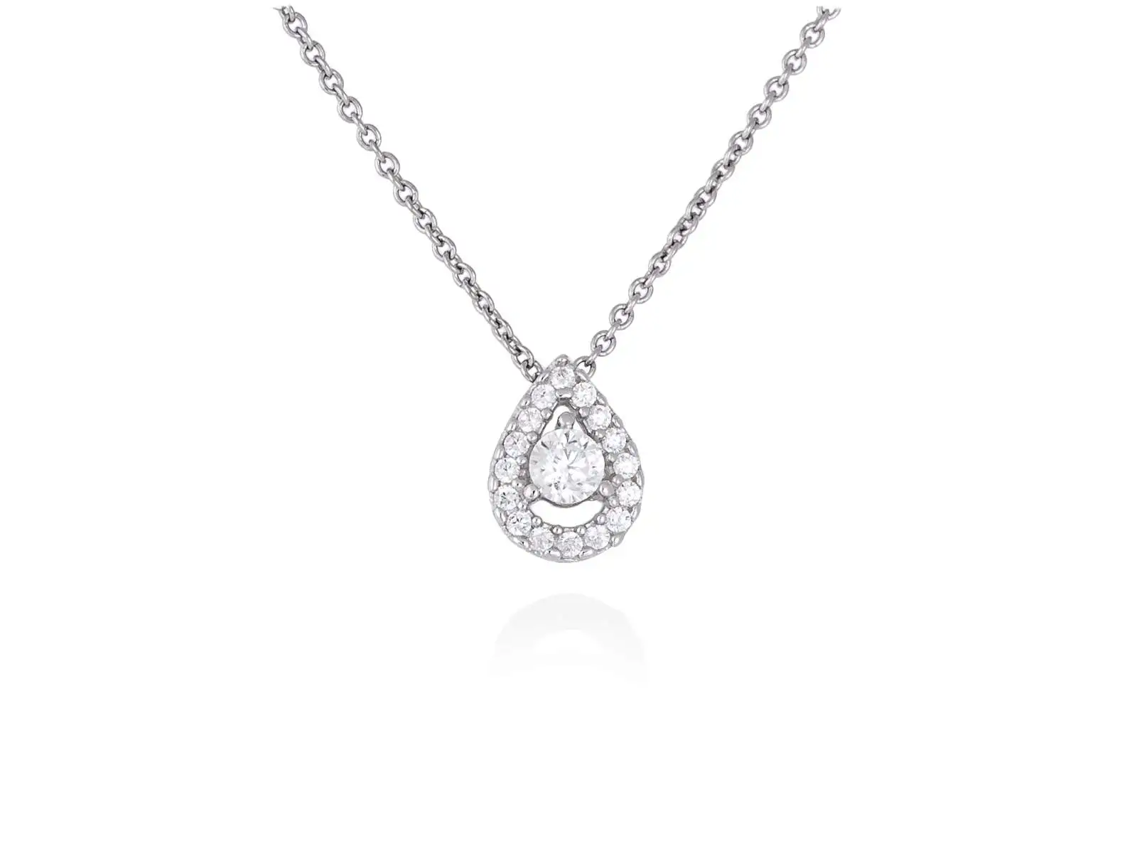 Gargantilla de novia LAGRIMA en Oro blanco 18Kt. y diamantes