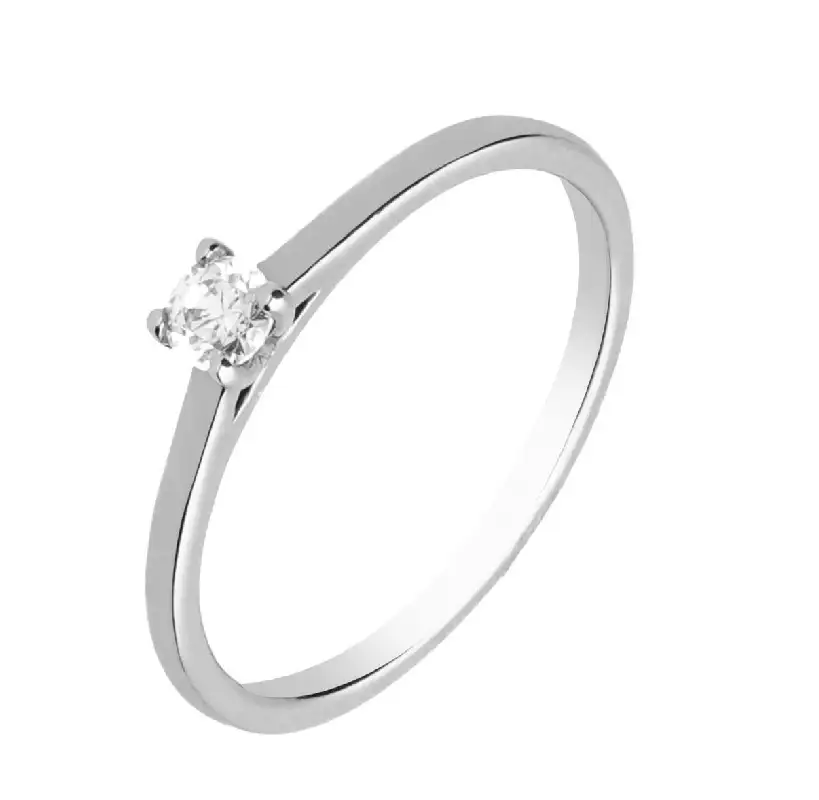 Anillo solorio 4 garras redondas 0,155ct