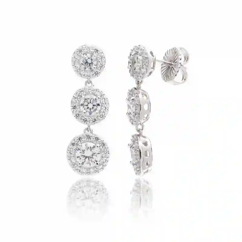 Pendientes para Novias en Plata Con Cirtonita